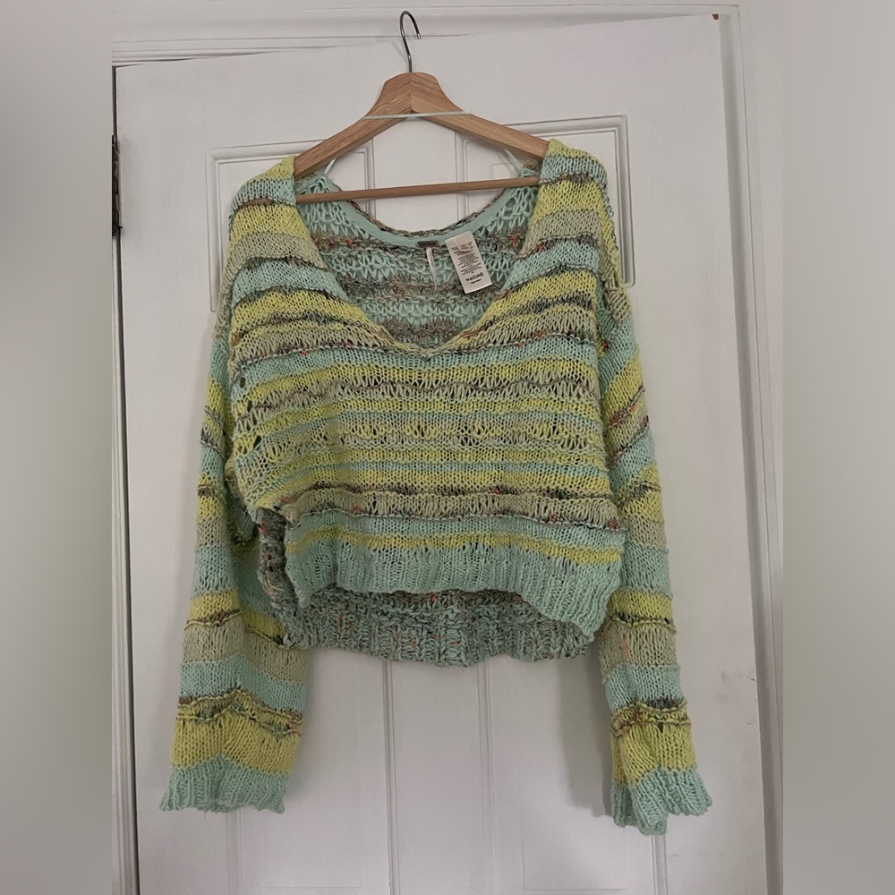 Free People Lake Life Crop Sweater
